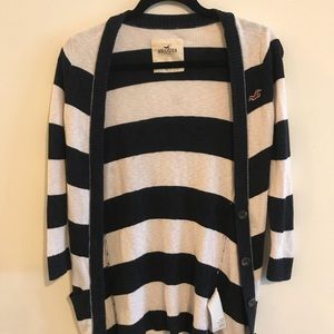 Navy Blue & Cream Hollister Cardigan